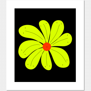 Yellow flowering marigold flower floral Posters and Art